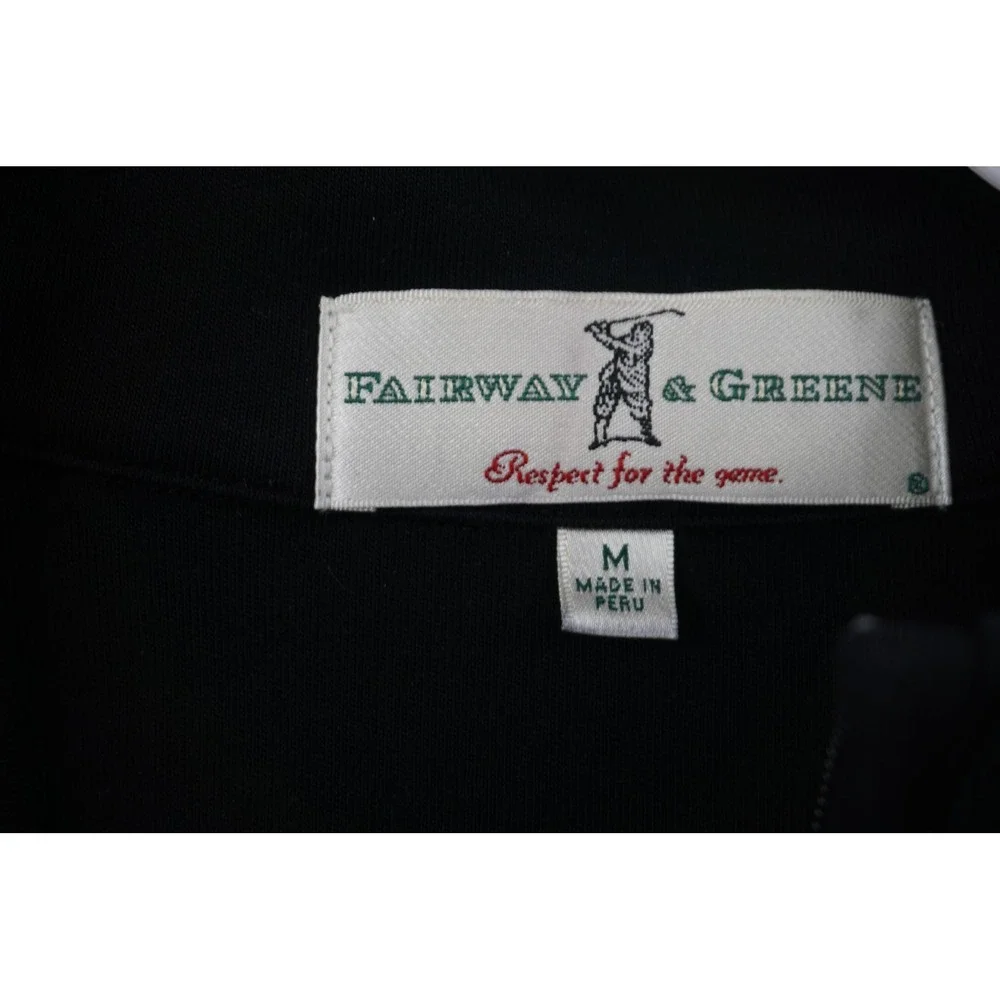 Fairway & Greene Vest Mens Medium Black Pima Cotton Quarter Zip‎ Golf